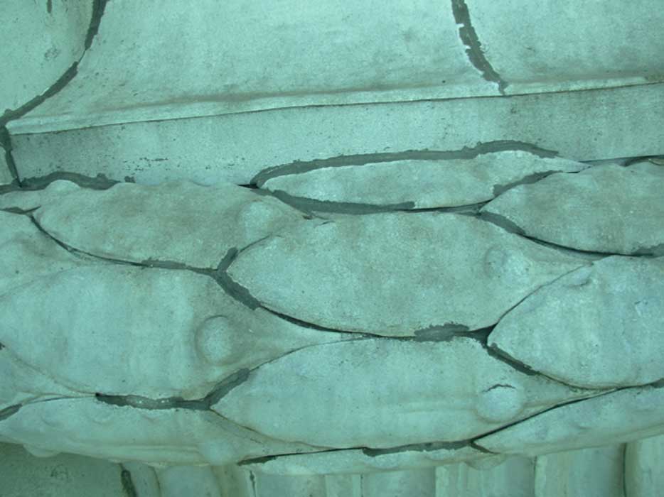 Relieve de zinguería con filtraciones.